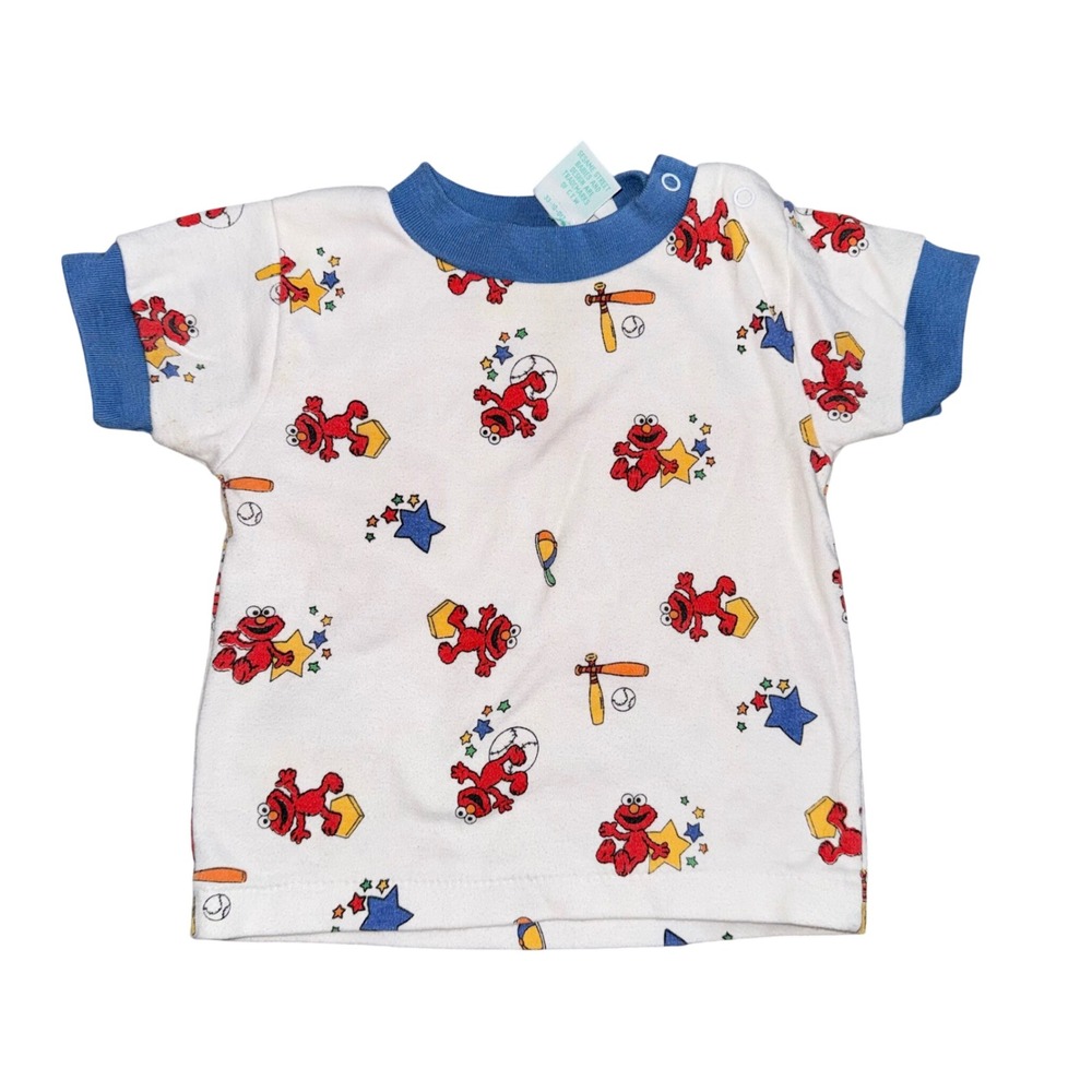 Sesame Street Babies T-Shirt Kids 24M White Good Vintage Elmo Sports AOP 90s